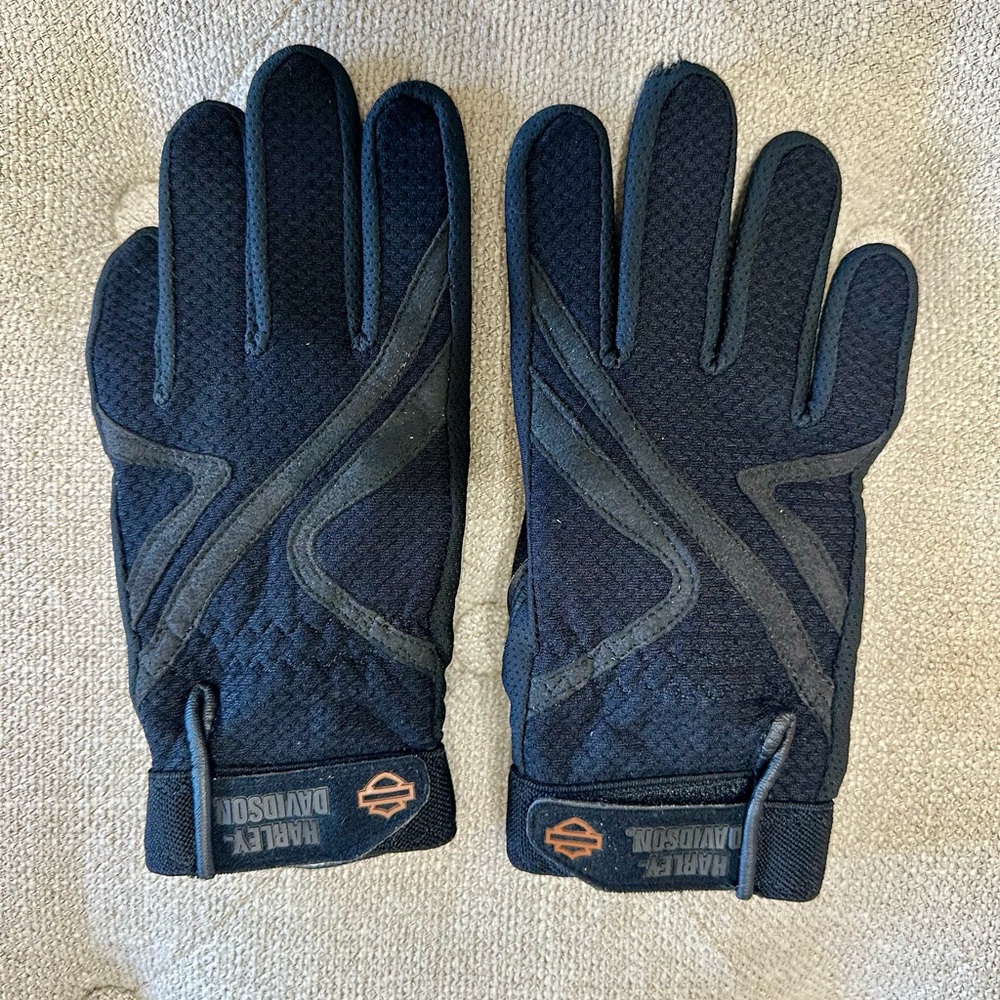 Women’s Harley Davidson leather/knit gloves